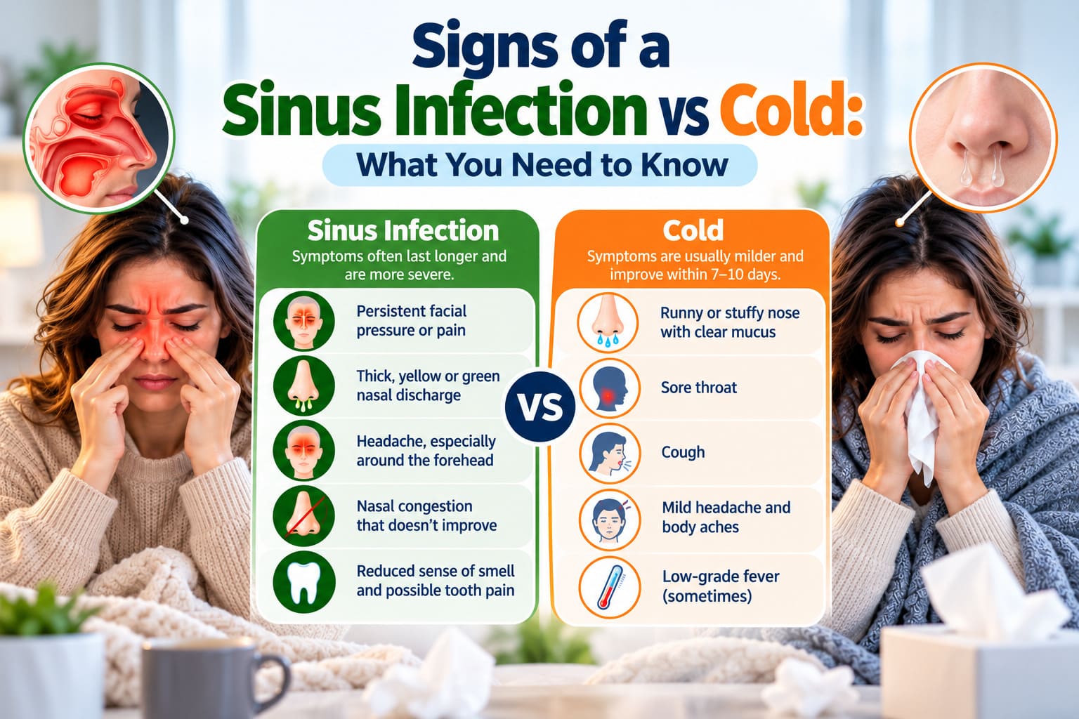 sinus infection vs cold